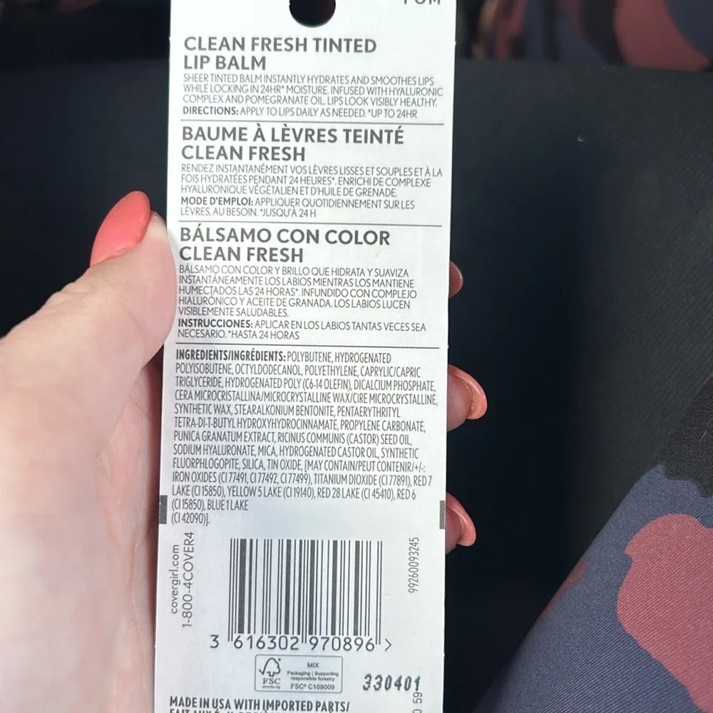 Cover girl clean fresh tinted lip balms- 400 you’re the Pom NEW